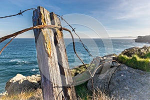Old rusty wire fence