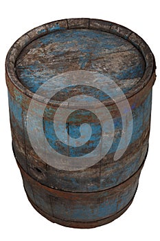 old rusty wooden barrel