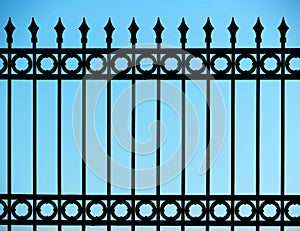 Old and rusty wrought iron fence