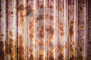 Old rusty zinc sheet wall