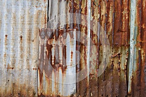 Old rusty zinc wall