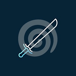 Old Sabre vector colorful outline icon on dark background