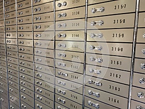 old safe deposit boxes in the bank