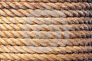 Old sailboat rope background texture. Landscape version