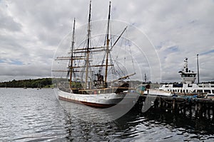 Old sailing ship in Lunenburg Bay