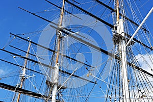 Old sailing ship mast equipment