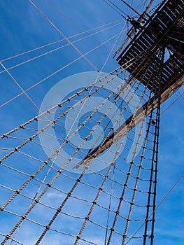 Old Sailing Ship Mast and Rigging