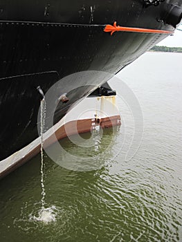 Old sailing ship rudder