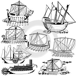 Old sailing ships