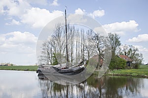 Old sailship in Reitdiep