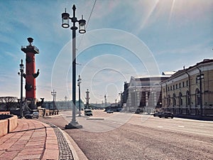 Old Saint Petersburg Stock Exchange and Rostral Columns