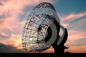 Old Satalite dish in Orang sky photo