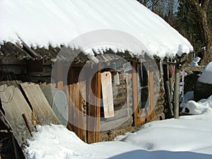 Old sauna building (Siberia) photo