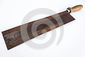 old saw / rusty handsaws isolated - vintage tools on white background