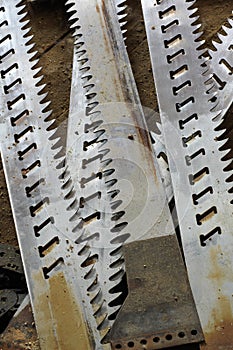 old sawmill blades broken