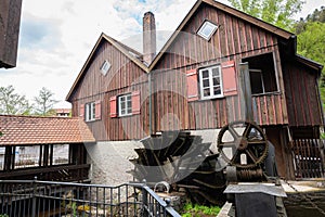 Old sawmill near a river in the Black Forest, Germany