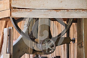 old sawmill in the woodworking workshop