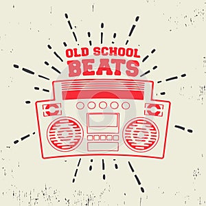 Old school beats vintage stamp