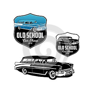 Old school car show 2018 logo vector
