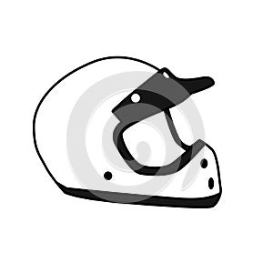 old school helmet object illustration for racing motorbikes