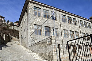 The old school made of stones in Valtesiniko village .Arkadia,Greece