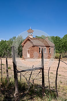 Old schoolhouse in the abandoned ghost town of Grafton, Utah