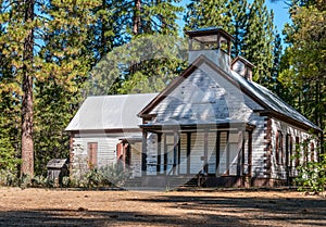 Old schoolhouse in rural California photo