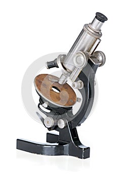 Old scientific microscope