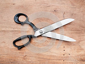 An old scisors on table