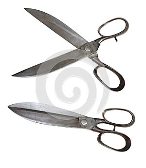 Old scissors isolated