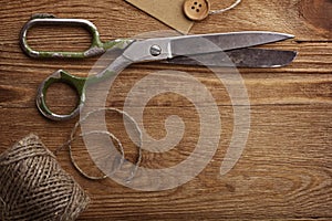 Old scissors and twine