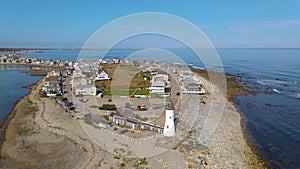 Old Scituate Light aerial view, Scituate, Massachusetts, USA