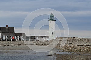 Old Scituate Light on a Cloudy Day