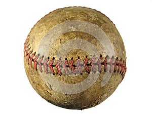 Old scuffed baseball photo