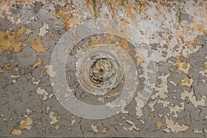 Old Scuffed Ceiling With Cracked Paint