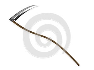 Old scythe 3d rendering