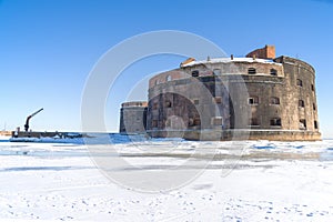 The old sea fort `Emperor Alexander the First` Plague, Kronshtadt