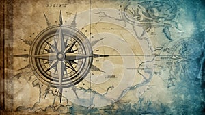Old sea paper compass background.