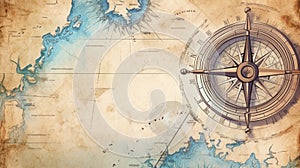 Old sea paper compass background.