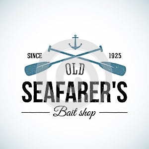 Old Seafarers Bait Shop Vintage Vector Logo