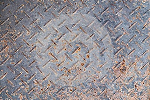 Old Seamless steel diamond plate texture, black and white rusty