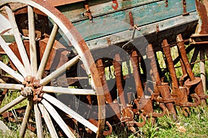 Old seeder. Agricultural machinery