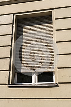 An old semi-closed roller shutter