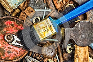 Old set of rusty manual tools