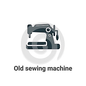 Old sewing machine vector icon on white background. Flat vector old sewing machine icon symbol sign from modern sew collection for