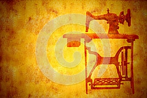 Old sewing machine, vintage background