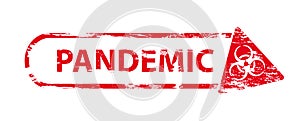 Old shabby epidemic sign `PANDEMIA`