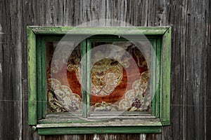 old shabby wood window