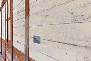 Old Shabby Wooden Planks with cracked color Paint