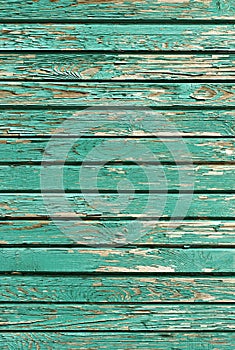 Old shabby wooden planks with cracked paint, retro wood background